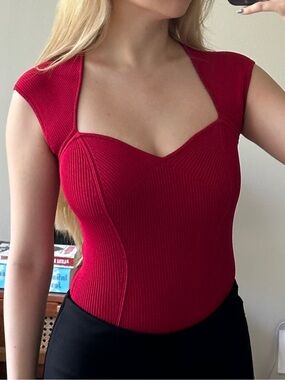 Red Simkhai Barbara bodysuit